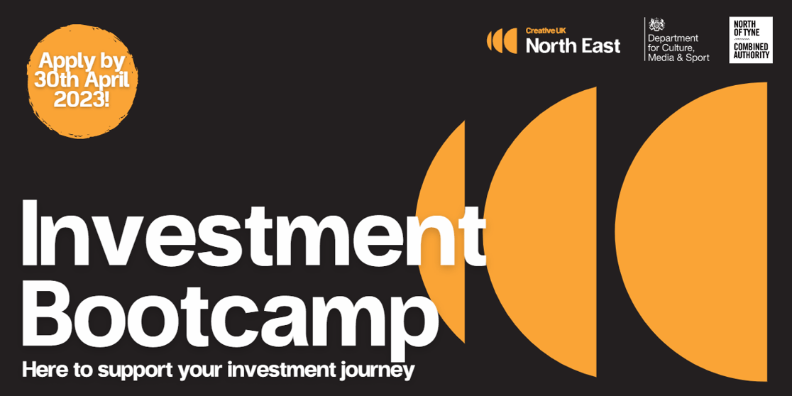 Investment Bootcamp: here to support your investment journey. Yellow Creative UK amplify logo radiating from the right.